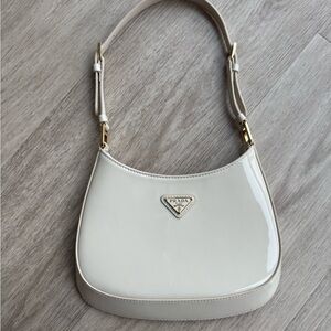 Prada Cleo Patent Leather Bag Cream